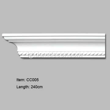 Ụdị European PU Crown Moldings nwere eriri eriri